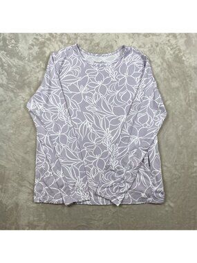 Hang Ten Womens Long-Sleeve Floral Print UPF 50+ Rash Guard Size L
